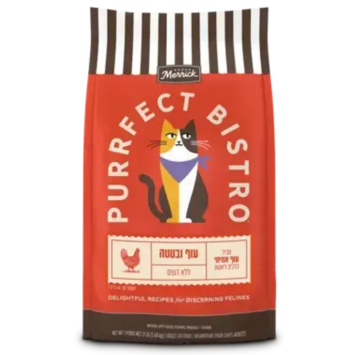 מריק Purrfect Bistro עוף ובטטה מזון יבש ללא דגנים לחתול בוגר 5.44 ק