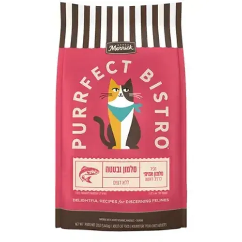 מריק Purrfect Bistro סלמון ובטטה מזון יבש ללא דגנים לחתול בוגר 5.44 ק