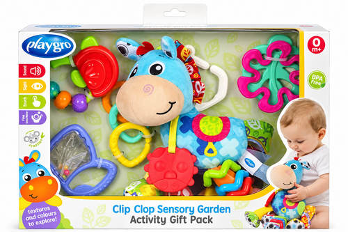 מארז צעצועי פעילות חד קרן קליפ קלופ כחול Playgro