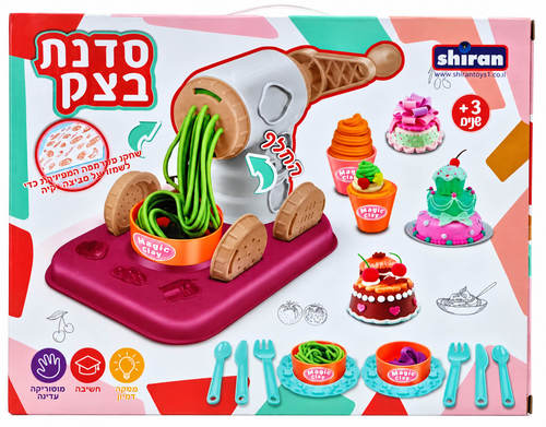 ערכת יצירה בבצק עם מטחנה ו־12 קופסאות בצק Shiran Toys