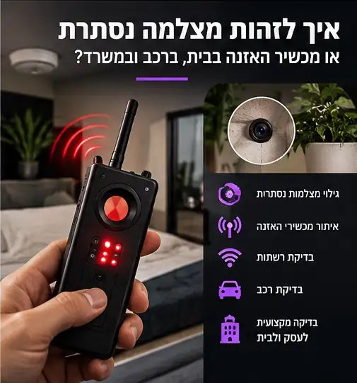 איך לזהות מצלמה נסתרת או מכשיר האזנה בבית, במשרד וברכב?