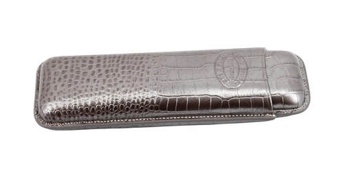 נרתיק עור רומיאו אי חולייטה כסוף ל־2 סיגרים – Romeo y Julieta Silver Leather Cigar Case