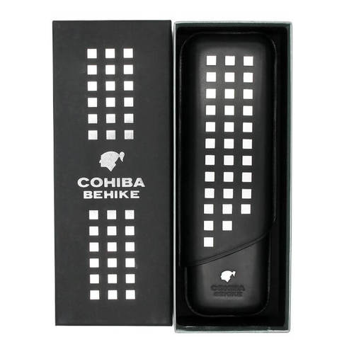 נרתיק עור קוהיבה בהיקה שחור ל־2 סיגרים – Cohiba Behike Leather Cigar Case