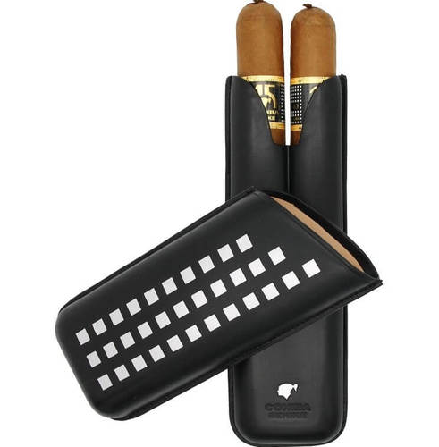 נרתיק עור קוהיבה בהיקה שחור ל־2 סיגרים – Cohiba Behike Leather Cigar Case