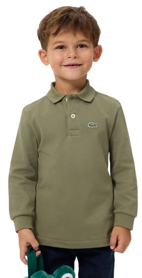 חולצת פולו לקוסט Lacoste long-sleeve cotton polo shirt | ילדים