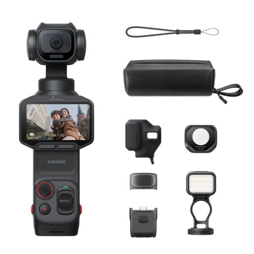 קיט מצלמת גימבל Insta360 Luna Pro Fill Light Bundle