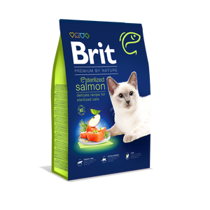 בריט פרמיום סלמון מסורס מזון לחתול Brit Premium במשקל 8 ק"ג