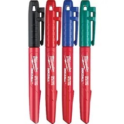 סט 4 טושים צבעוניים INKZALL Milwaukee 48-22-3106