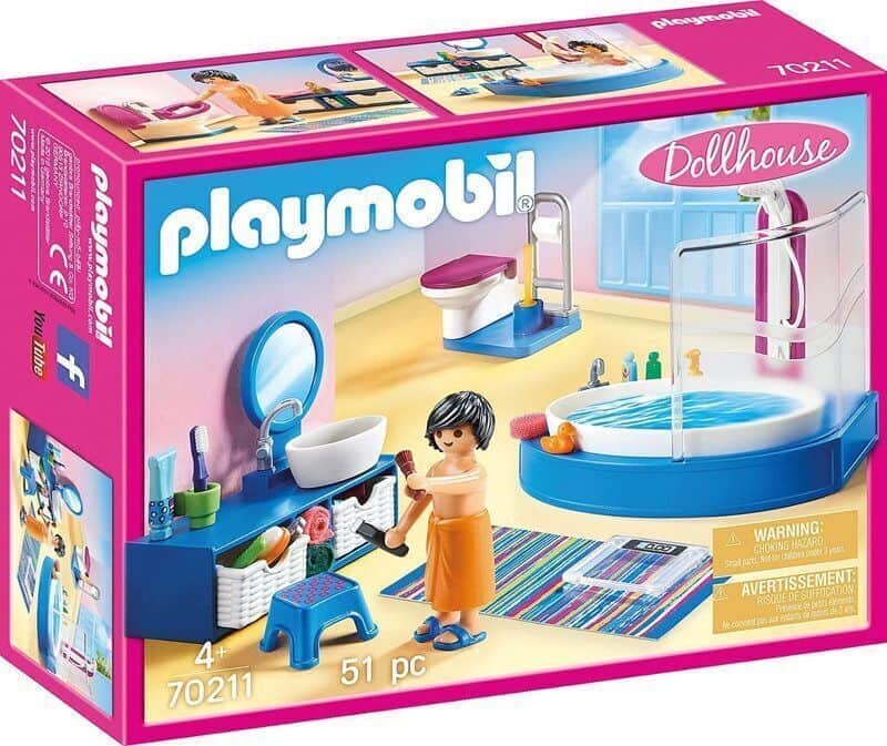 חדר אמבטיה לבית בובות Playmobil Dollhouse 