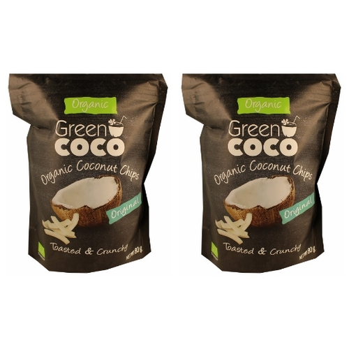  זוג חטיף שבבי קוקוס אורגני קלוי קלאסי – Green COCO (2x80 גרם)