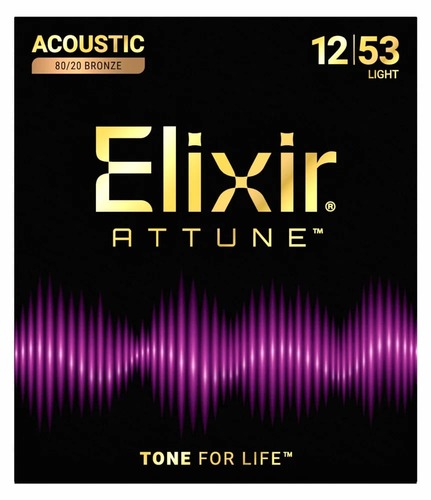 סט מיתרים לאקוסטית ELIXIR ATTUNE Acoustic Guitar Strings 80/20 Bronze 23052 12-53