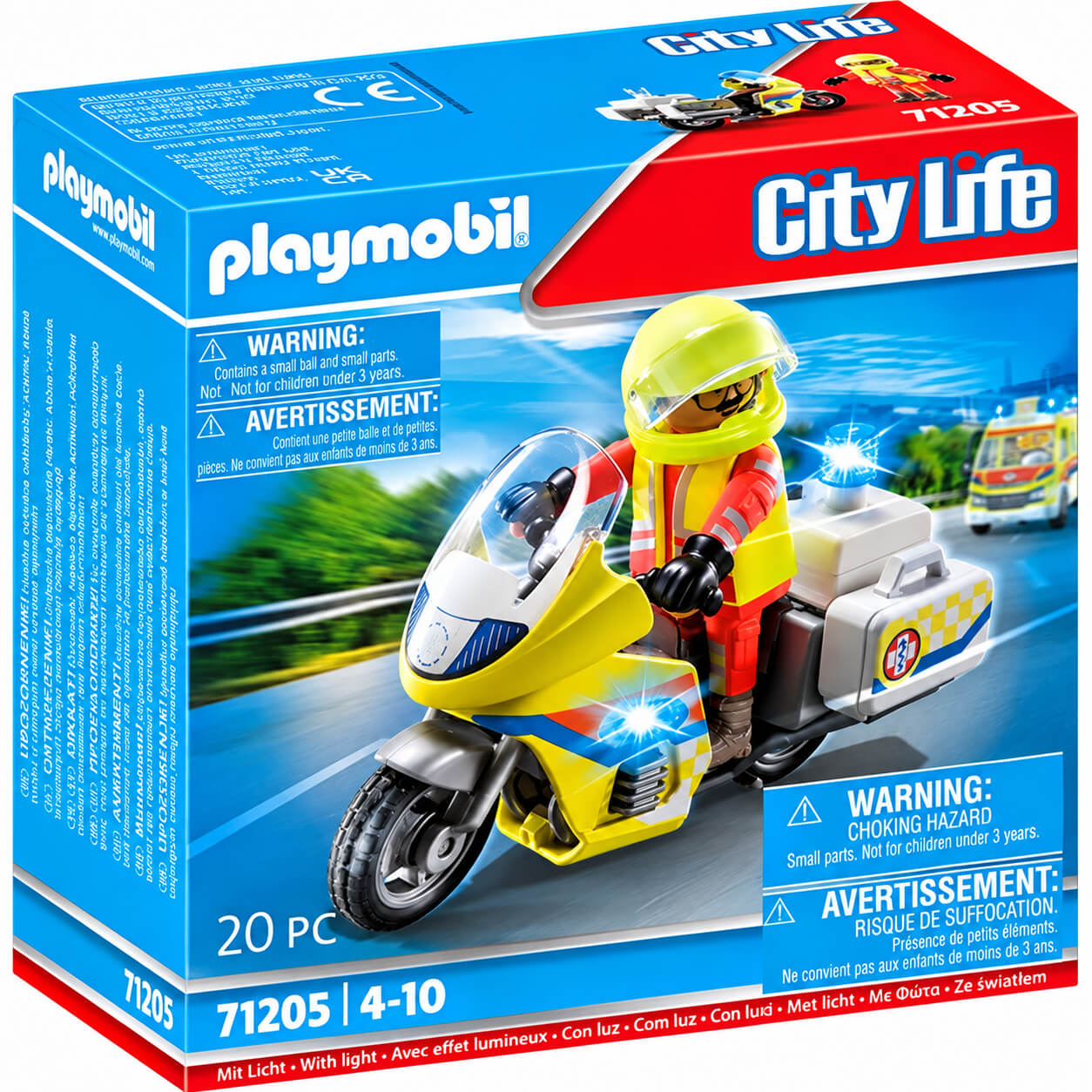 אופנוע הצלה עם אור מהבהב ופרמדיק Playmobil City Life 