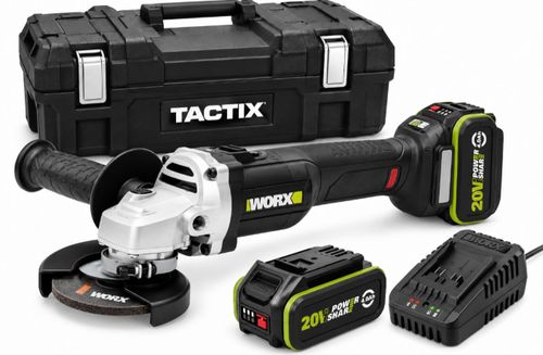 משחזת זווית נטענת 20V WU812.99 WORX[ סוללה 4 אמפר + מטען ]
