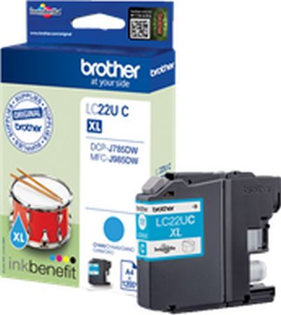 ראש דיו כחול מקורי Brother LC-22UC XL (1,200 דפים)