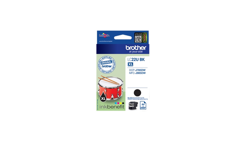 ראש דיו שחור מקורי  Brother LC-22UBK XL (2,400 דפים)