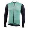חולצה ארוכה קייצית לרכיבת אופניים לגברים PURE LS JERSEY ירוק-שחור טכנית אלסטית דקה ומאווררת מסננת קרינה