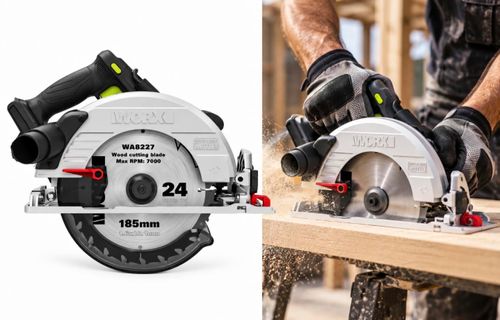 סט 4  כלים מסור עגול נטען 20V 185MM Brushless + פטישון + מברגת בוקסה + משחזת זוית  WORX