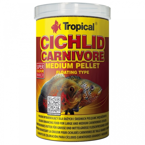 מזון ציקליד קרניבור מדיום פלטס 1000 מ”ל tropical cichlid carnivore medium pellet