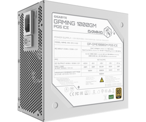 ספק כוח | GIGABYTE GME1000GM PG5 ICE | 1000W Gold Fully Modular
