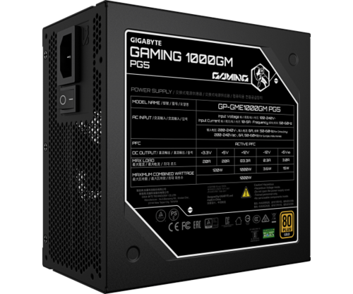 ספק כוח | GIGABYTE GME1000GM PG5 | 1000W Gold Fully Modular