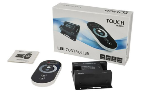 דימר TOUCH לתאורת LED צבע אחד, כולל שלט רחוק
