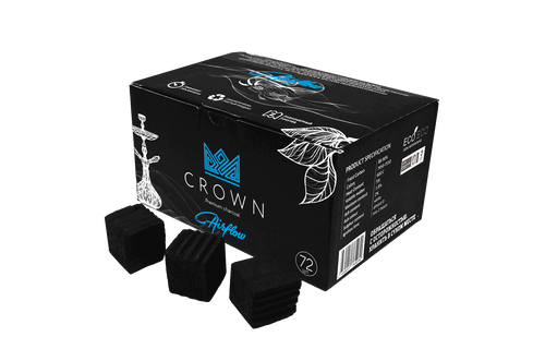 פחם קוקוס קראון 25.25.25 עם חריצים CRWON airflow - קרטון 20 ק''ג