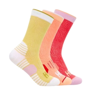 HOKA U CREW RUN SOCK 3-PACK-אדום בהיר/כתום/צה