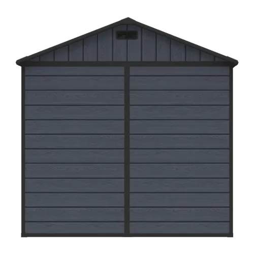 מחסן גינה פלסטיק גדול דמוי עץ 230X244 עם דלת כפולה וחלון – דגם סטוקהולם