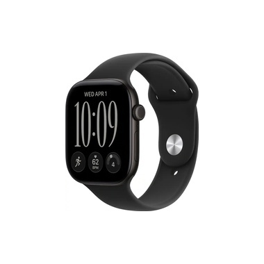 שעון Apple Watch Series 12 GPS 46mm Black Aluminium Case with Black Sport Band - M/L