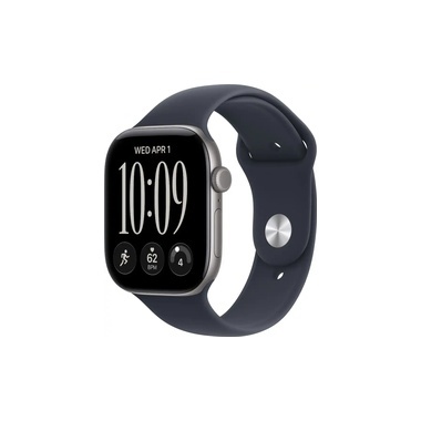 שעון Apple Watch Series 12 GPS 46mm Space Grey Aluminium Case with Navy Blue Sport Band - S/M