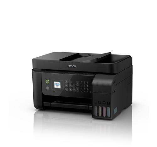 מדפסת Epson EcoTank L5190 - מבט זווית עם מזין מסמכים אוטומטי וניירות