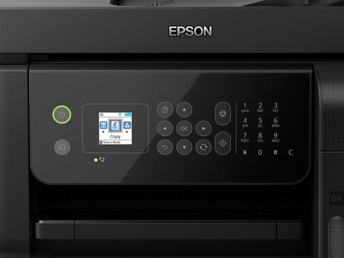 Epson EcoTank L5190 - תקריב לוח הבקרה עם מקלדת פקס ומסך צבעוני