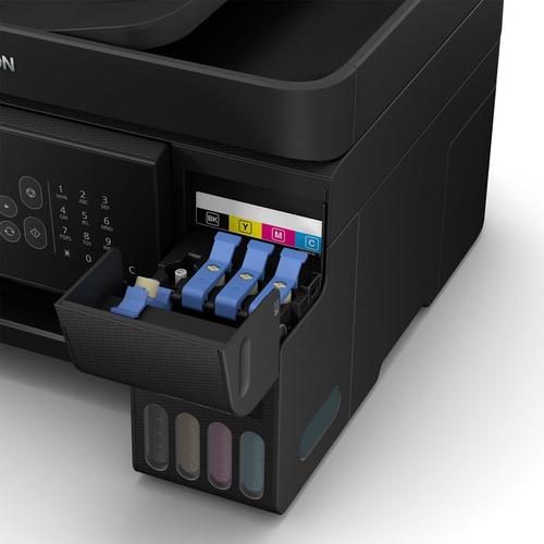 Epson EcoTank L5190 - תקריב מיכלי הדיו ופתח מילוי הדיו