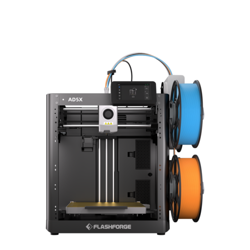 מדפסת תלת מימד Flashforge AD5X (Adventurer 5X), מבט חזית עם שני גלילי חוט