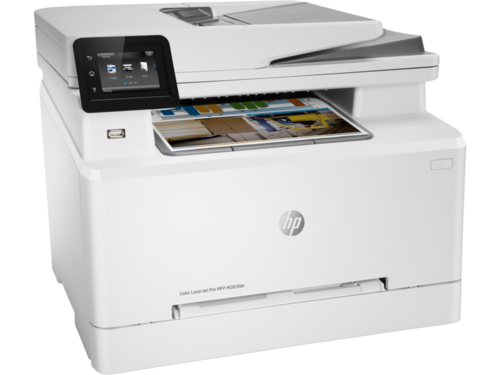מדפסת לייזר צבעונית משולבת HP Color LaserJet Pro MFP M283fdn – מבט אלכסוני מהצד השני