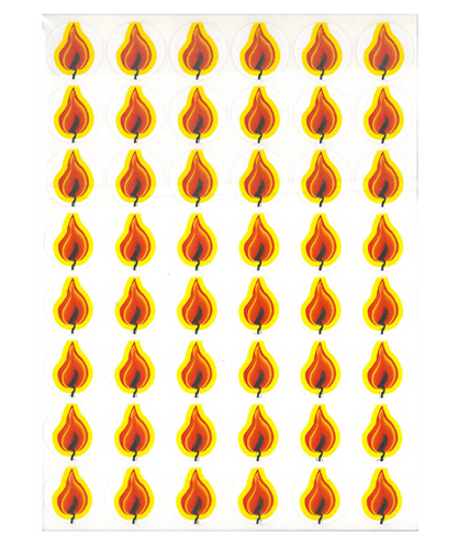 10 דפי מדבקות שלהבות בצבעי האש/ע.ה.