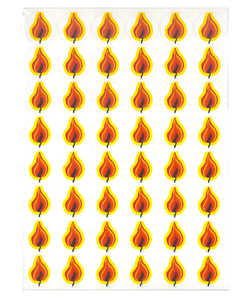 10 דפי מדבקות שלהבות בצבעי האש/ע.ה.