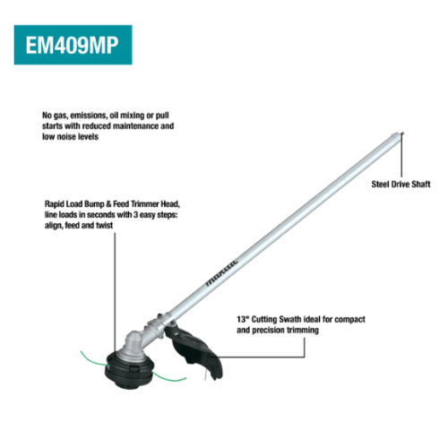 מערכת גינון נטענת Makita XUX02SM1X6 18V Brushless עם חרמש, מסור גובה, מגזמת ומפוח כולל סוללה 4Ah ומטען 