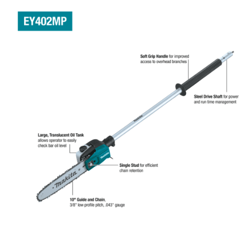 מערכת גינון נטענת Makita XUX02SM1X6 18V Brushless עם חרמש, מסור גובה, מגזמת ומפוח כולל סוללה 4Ah ומטען 