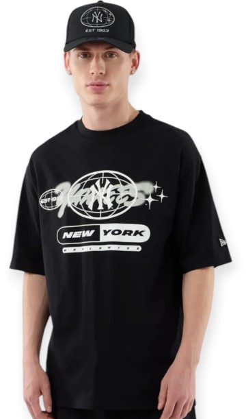 חולצת ניו ארה New Era New Era MLB Yankees Graphic Oversized T-Shirt | גברים