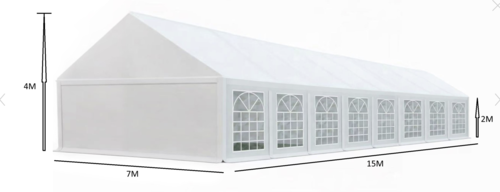 אוהל לאירועים PVC חזק במיוחד TENT-PRO 7X15