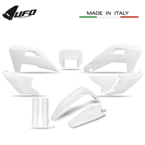 סט פלסטיקה כולל מגיני בולם UFO HUSQVARNA TE-TX-FE 25-26 צבע לבן