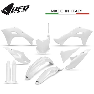 סט פלסטיקה UFO KAWASAKI KXF250 / KXF450 24-26 צבע לבן כולל מגיני בולם