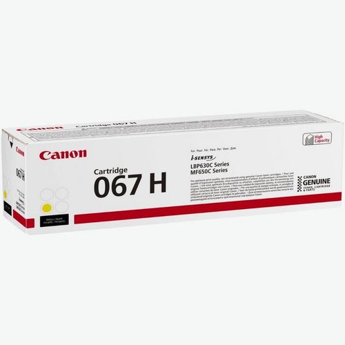 טונר מקורי Canon 067H צהוב – אריזה בזווית שמאל