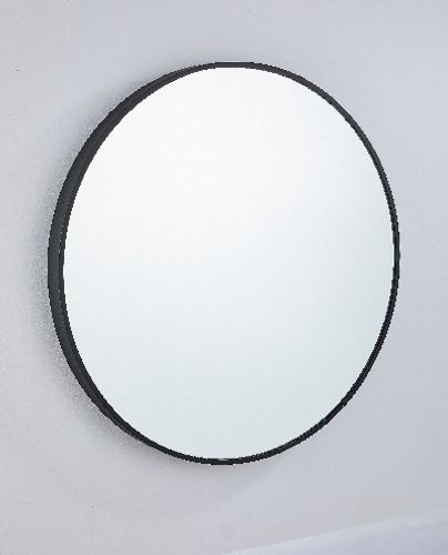 מראה עגולה יהלום 60 – מסגרת נירוסטה (304) שחור מט - MYUBI