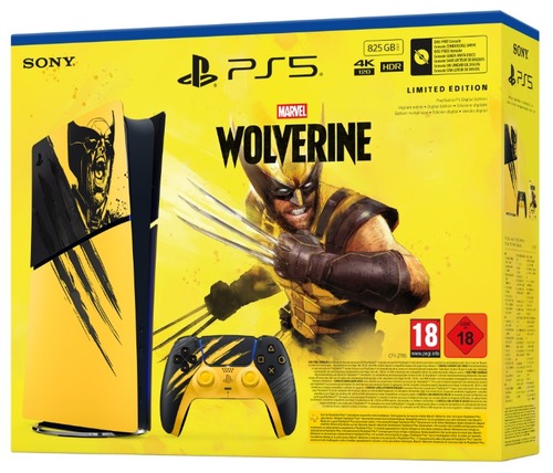קונסולת PS5 Slim Digital 825GB + Marvel’s Wolverine Battle Yellow Limited Edition