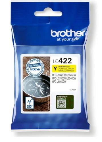 LC422Y מיכל דיו של brother מקורי - צהוב