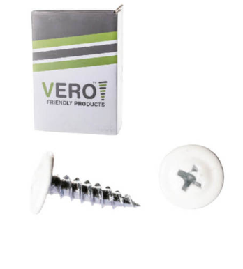 בורג vero פח אל פח ראש לבן (100 יח')