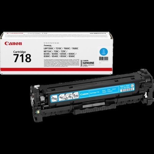 טונר מקורי Canon 718C כחול – אריזה וקרטריג׳