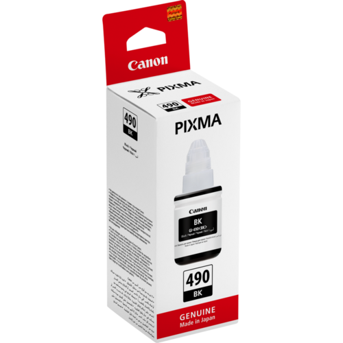 דיו מקורי Canon GI-490 BK שחור – אריזה בזווית